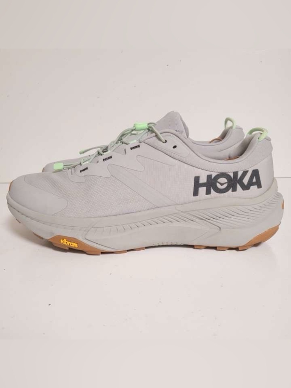 Men’s Hoka One One Transport Gray Lime Green Athletic Sneakers Shoes Size 13